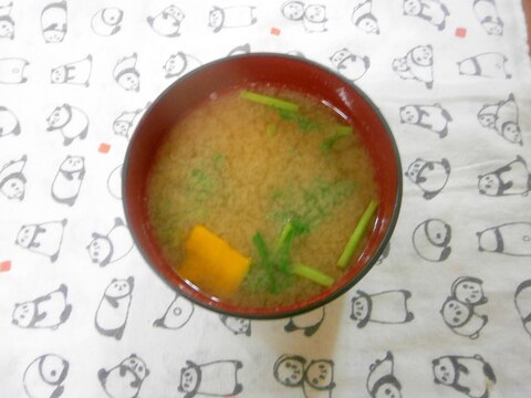 かぼちゃ・大根菜の味噌汁